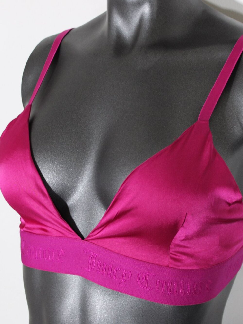 Juicy Couture Pink Satin Triangle Lounge Bralette